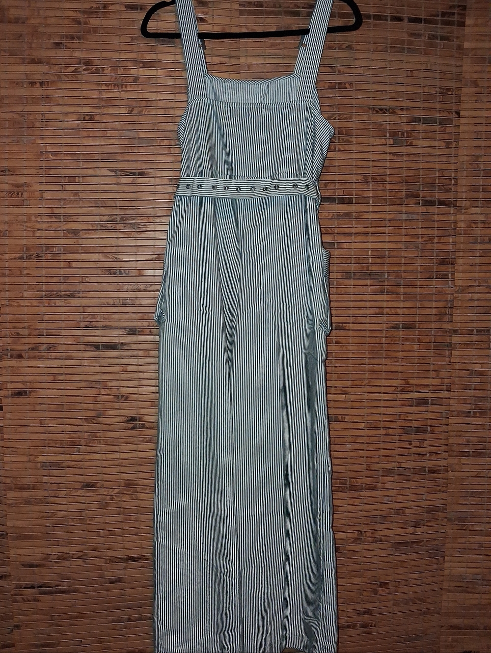 URBAN OUTFITTERS MIRANDA RAILROAD STRIPED WIDE LEG JUMPSUIT - Picture 8 of 10